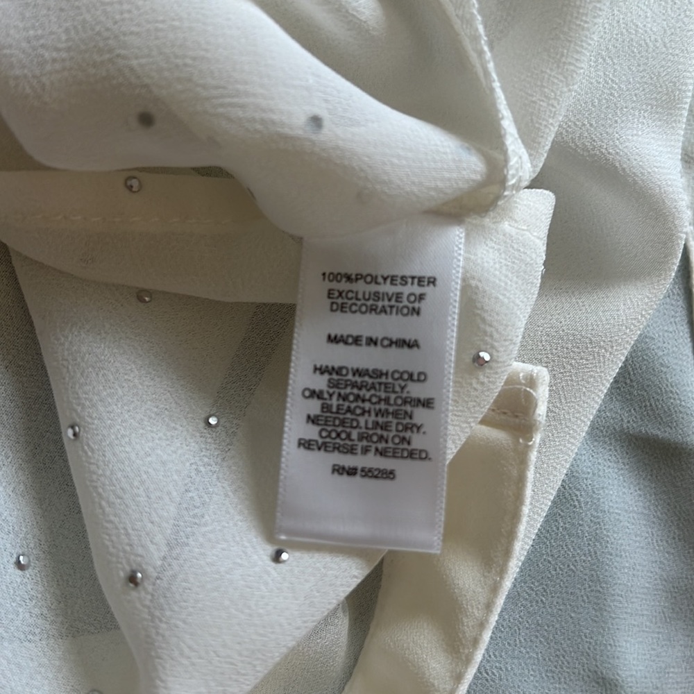 Express Semi Sheer Button Down Sparkle Blouse Siz… - image 8